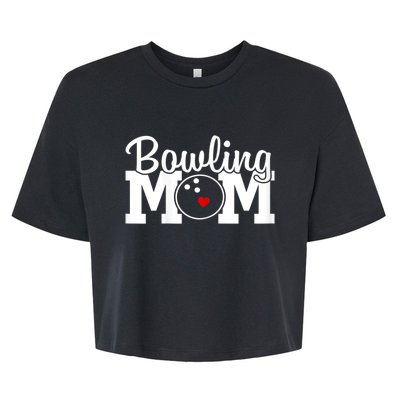 Bowling Mom Mothers Day Birthday Party For Women's Players Bella+Canvas Jersey Crop Tee