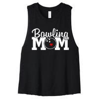 Bowling Mom Mothers Day Birthday Party For Women's Players Women's Racerback Cropped Tank