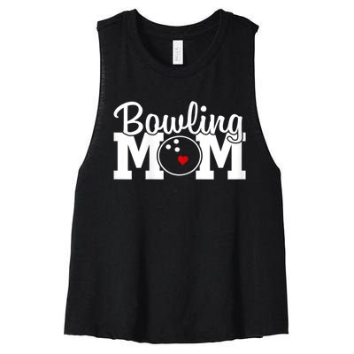 Bowling Mom Mothers Day Birthday Party For Women's Players Women's Racerback Cropped Tank