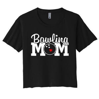 Bowling Mom Mothers Day Birthday Party For Women's Players Women's Crop Top Tee