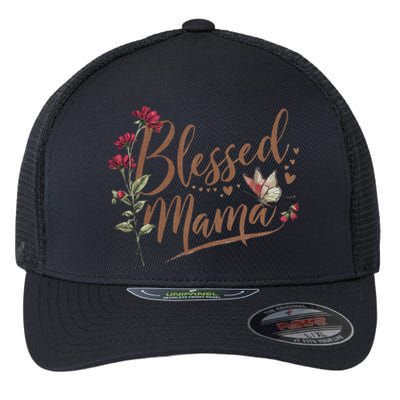 Blessed Mama MotherS Day Graphic Flexfit Unipanel Trucker Cap