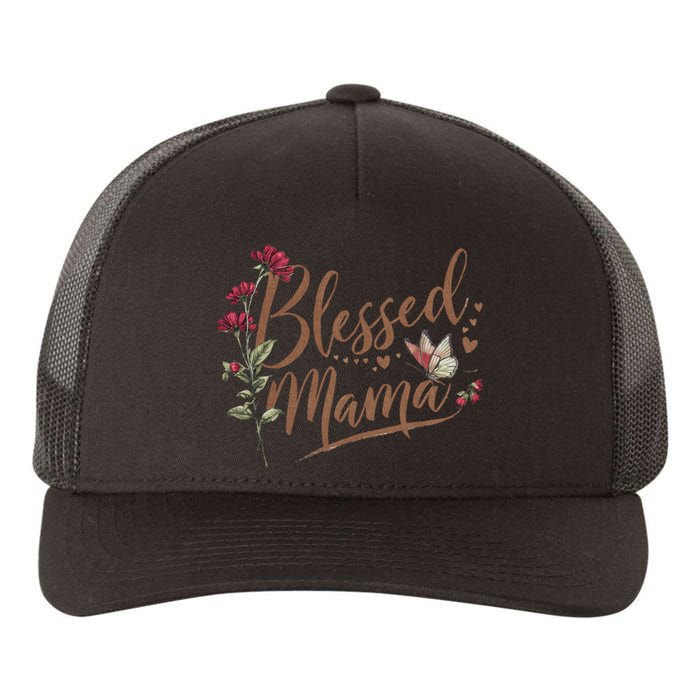 Blessed Mama MotherS Day Graphic Yupoong Adult 5-Panel Trucker Hat