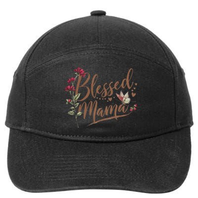 Blessed Mama MotherS Day Graphic 7-Panel Snapback Hat