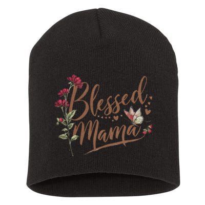 Blessed Mama MotherS Day Graphic Short Acrylic Beanie