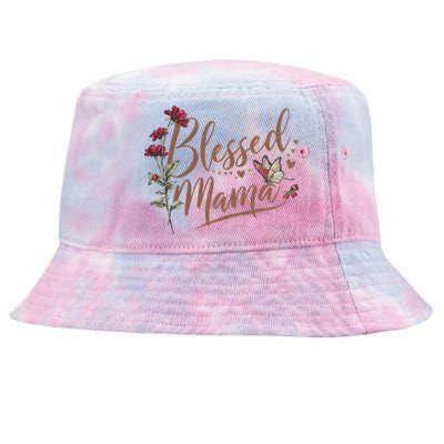 Blessed Mama MotherS Day Graphic Tie-Dyed Bucket Hat