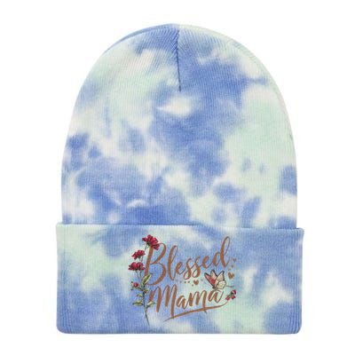 Blessed Mama MotherS Day Graphic Tie Dye 12in Knit Beanie