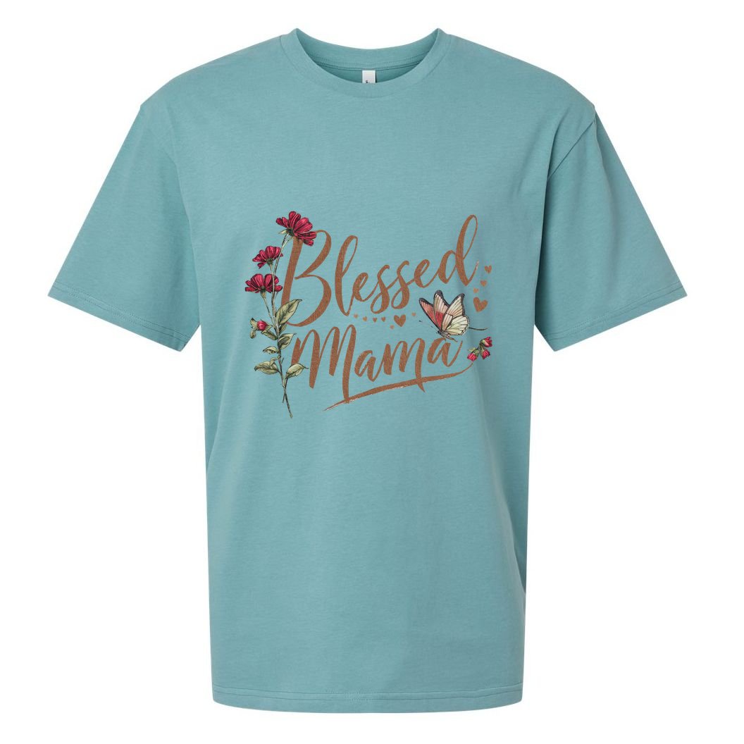 Blessed Mama MotherS Day Graphic Sueded Cloud Jersey T-Shirt