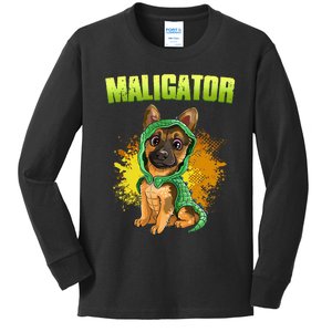 Belgian Malinois Maligator Kids Long Sleeve Shirt