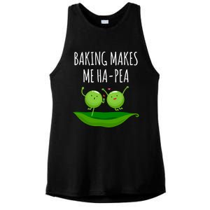 Baking Makes Me Hapea Happy Food Pun Funny Humor Gift Ladies PosiCharge Tri-Blend Wicking Tank