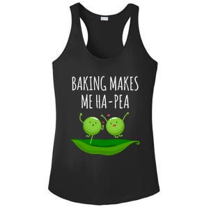 Baking Makes Me Hapea Happy Food Pun Funny Humor Gift Ladies PosiCharge Competitor Racerback Tank