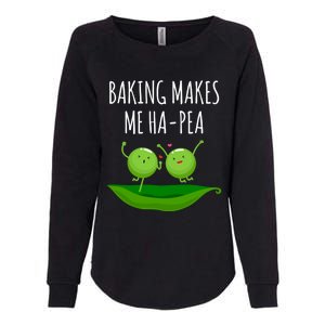 Baking Makes Me Hapea Happy Food Pun Funny Humor Gift Womens California Wash Sweatshirt