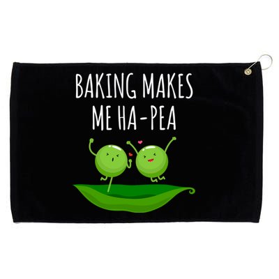 Baking Makes Me Hapea Happy Food Pun Funny Humor Gift Grommeted Golf Towel