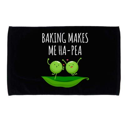 Baking Makes Me Hapea Happy Food Pun Funny Humor Gift Microfiber Hand Towel