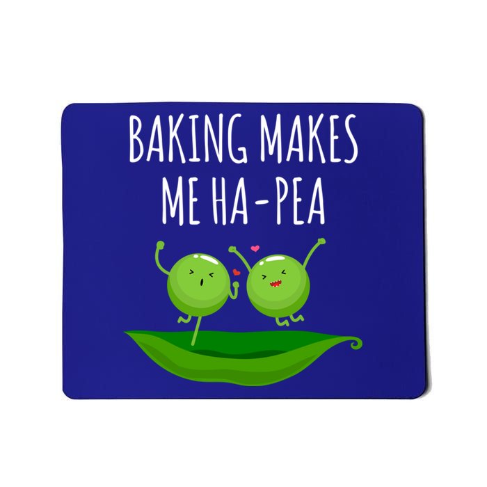 Baking Makes Me Hapea Happy Food Pun Funny Humor Gift Mousepad