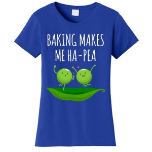 Baking Makes Me Hapea Happy Food Pun Funny Humor Gift Women's T-Shirt