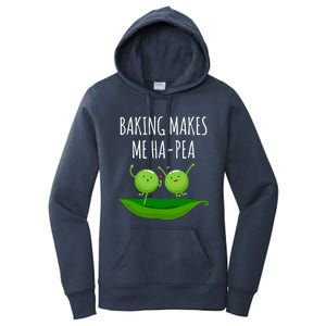 Baking Makes Me Hapea Happy Food Pun Funny Humor Gift Women's Pullover Hoodie