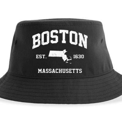 Boston Massachusetts MA Vintage State Athletic Style Sustainable Bucket Hat