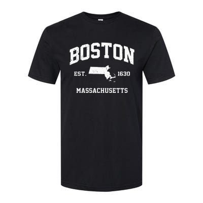 Boston Massachusetts MA Vintage State Athletic Style Softstyle CVC T-Shirt