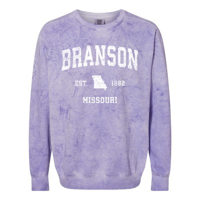 Branson Missouri Mo Vintage Sports Colorblast Crewneck Sweatshirt