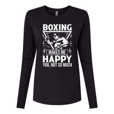 Boxing Makes Me Happy You Not So Much Womens Cotton Relaxed Long Sleeve T-Shirt