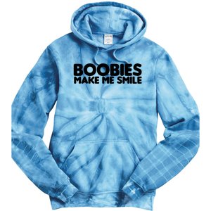 Boobies Make Me Smile Adult Humor Funny Gift Tie Dye Hoodie