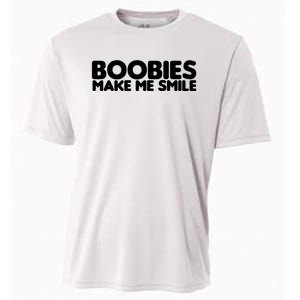 Boobies Make Me Smile Adult Humor Funny Gift Cooling Performance Crew T-Shirt