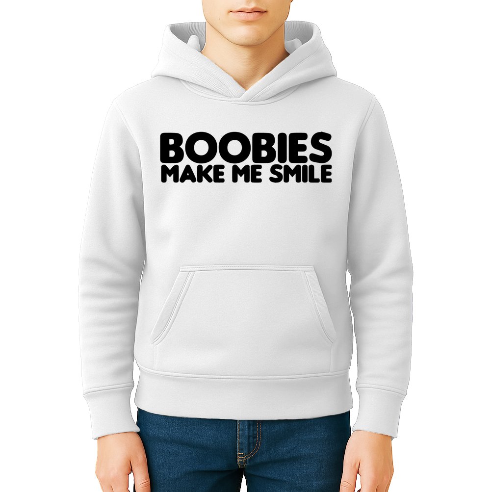 Boobies Make Me Smile Adult Humor Funny Gift Kids Hoodie