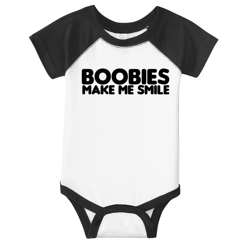 Boobies Make Me Smile Adult Humor Funny Gift Infant Baby Jersey Bodysuit