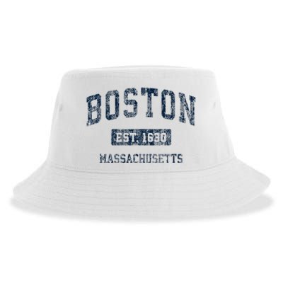 Boston Massachusetts Ma Vintage Sports Design Sustainable Bucket Hat