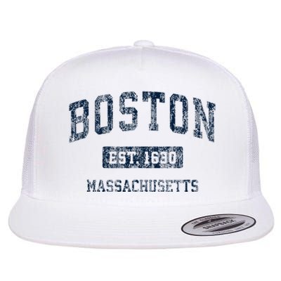 Boston Massachusetts Ma Vintage Sports Design Flat Bill Trucker Hat