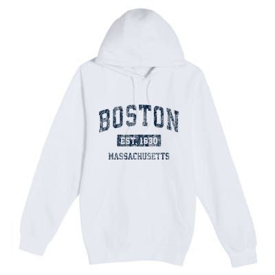 Boston Massachusetts Ma Vintage Sports Design Premium Pullover Hoodie