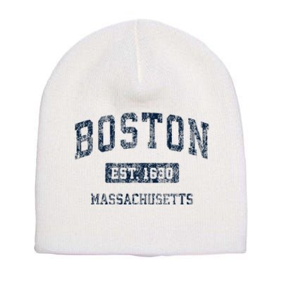 Boston Massachusetts Ma Vintage Sports Design Short Acrylic Beanie