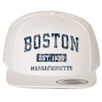 Boston Massachusetts Ma Vintage Sports Design Wool Snapback Cap