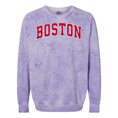 Boston Massachusetts Ma Vintage Sports Design Red Design Colorblast Crewneck Sweatshirt