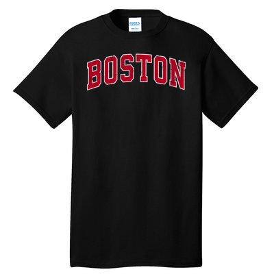 Boston Massachusetts Ma Vintage Sports Design Red Design Tall T-Shirt