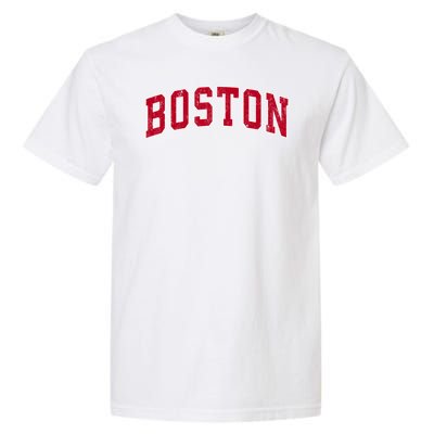 Boston Massachusetts Ma Vintage Sports Design Red Design Garment-Dyed Heavyweight T-Shirt