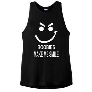 Boobies Make Me Smile Ladies PosiCharge Tri-Blend Wicking Tank