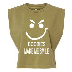 Boobies Make Me Smile Garment-Dyed Women's Muscle Tee