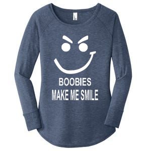 Boobies Make Me Smile Women's Perfect Tri Tunic Long Sleeve Shirt