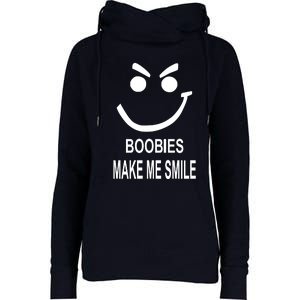 Boobies Make Me Smile Womens Funnel Neck Pullover Hood