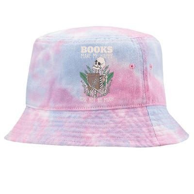 Books Make Me Happy You Not So Much Funny Book Nerd Skeleton Tie-Dyed Bucket Hat