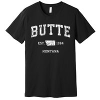 Butte Montana Mt Vintage Athletic Sports Premium T-Shirt