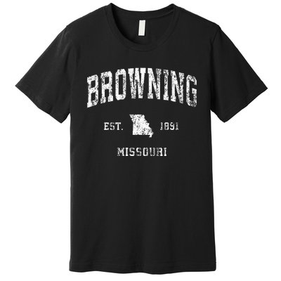 Browning Missouri MO Vintage Athletic Sports Premium T-Shirt