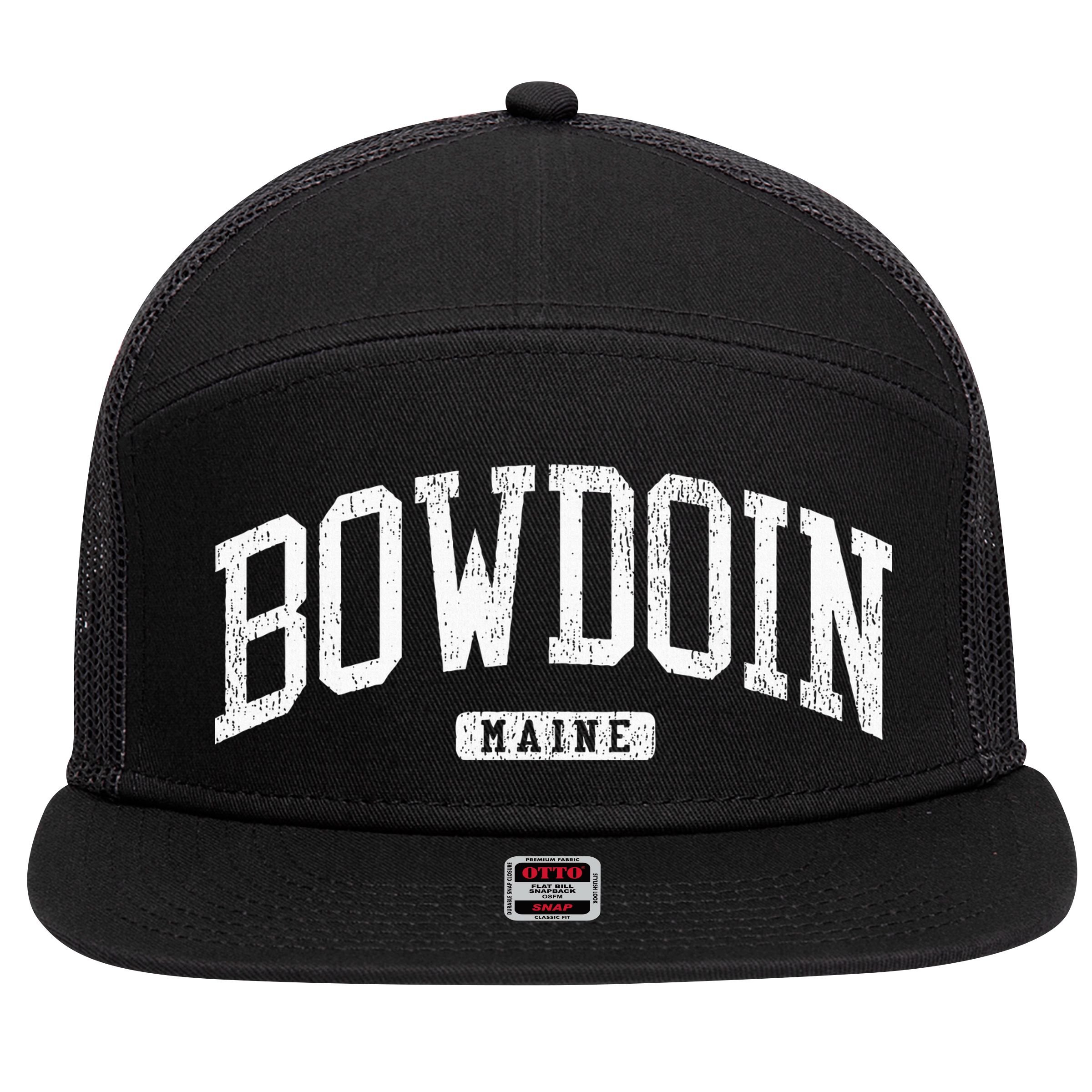Bowdoin Maine Me Js03 College University Style 7 Panel Mesh Trucker Snapback Hat