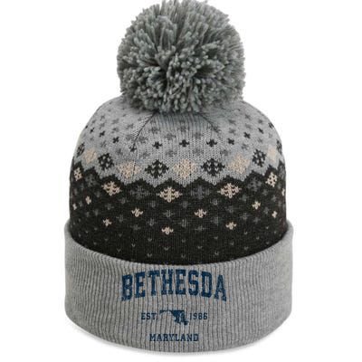 Bethesda Maryland Md Vintage Sports The Baniff Cuffed Pom Beanie