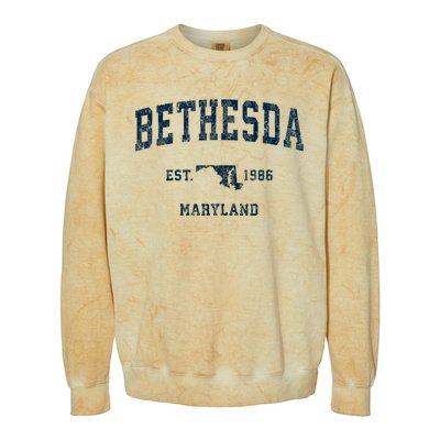 Bethesda Maryland Md Vintage Sports Colorblast Crewneck Sweatshirt