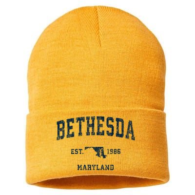 Bethesda Maryland Md Vintage Sports Sustainable Knit Beanie