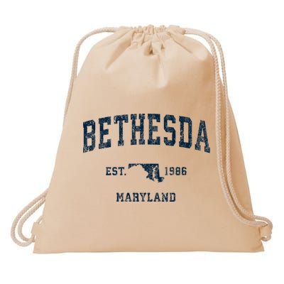 Bethesda Maryland Md Vintage Sports Drawstring Bag