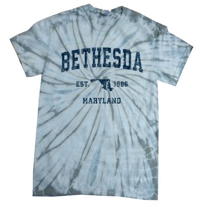 Bethesda Maryland Md Vintage Sports Tie-Dye T-Shirt