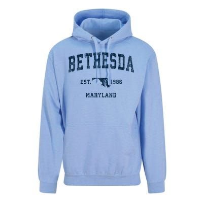 Bethesda Maryland Md Vintage Sports Unisex Surf Hoodie